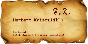 Herbert Krisztián névjegykártya
